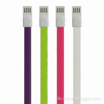 Colorful Magnetic Micro USB Flat Data Cable for Samsung Galaxy S IV/i9500/i9300/N7100/Nokia